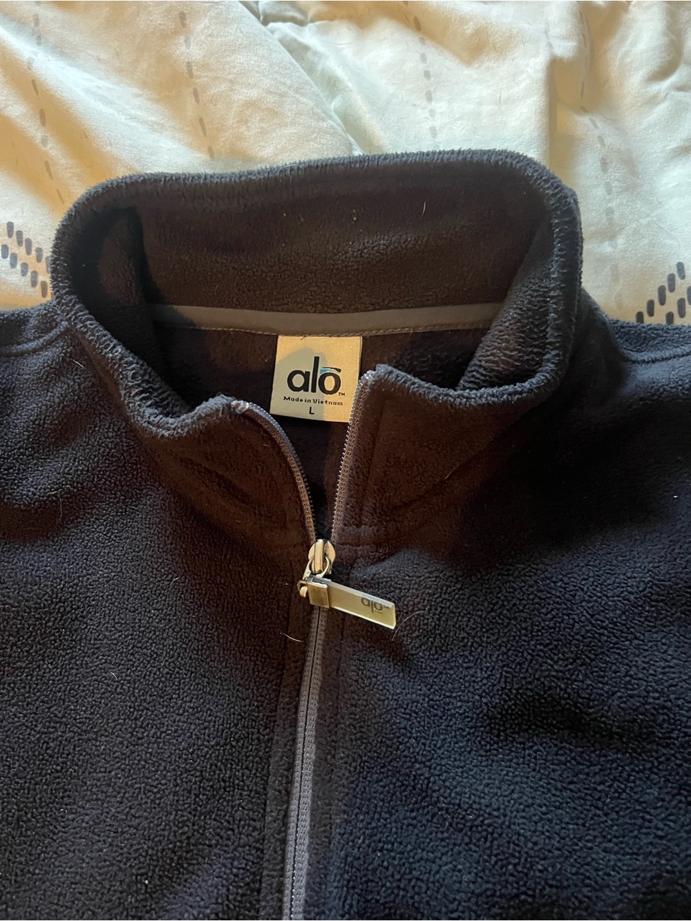 ALO Yoga Black Full-Zip Fleece Jacket